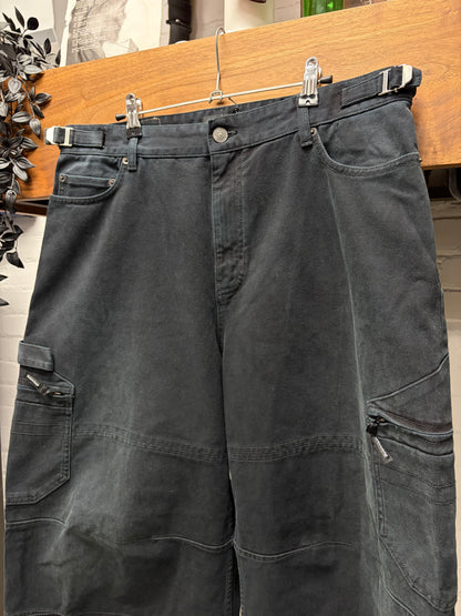 2023 Balenciaga Heavyweight Faded Black Cargo Carpenter Denim