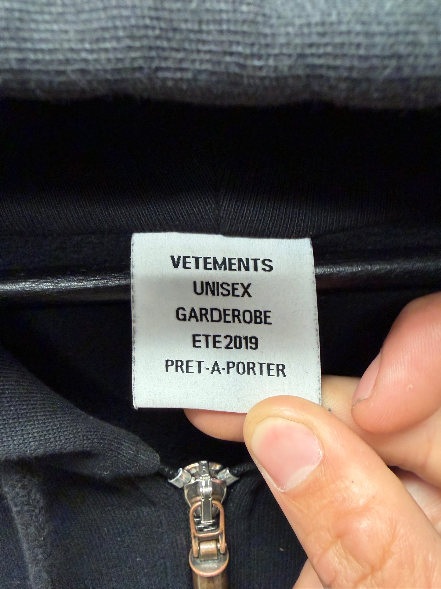 SS2019 Vetements ‘Bullet Shell’ Black Zip-Up Hoodie