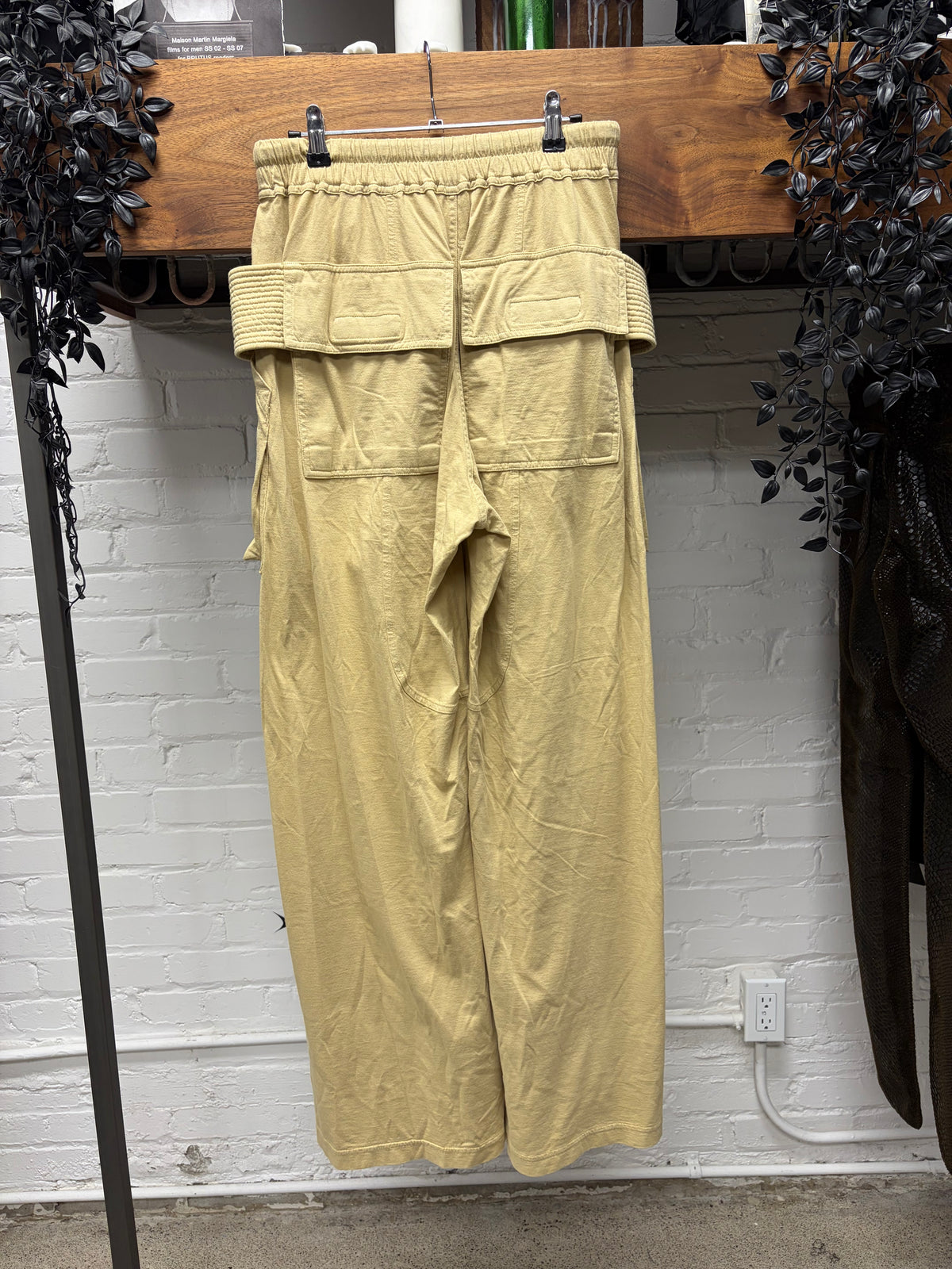 Rick Owens ‘Creatch’ Parchment Wide Leg Drawstring Sweatpants