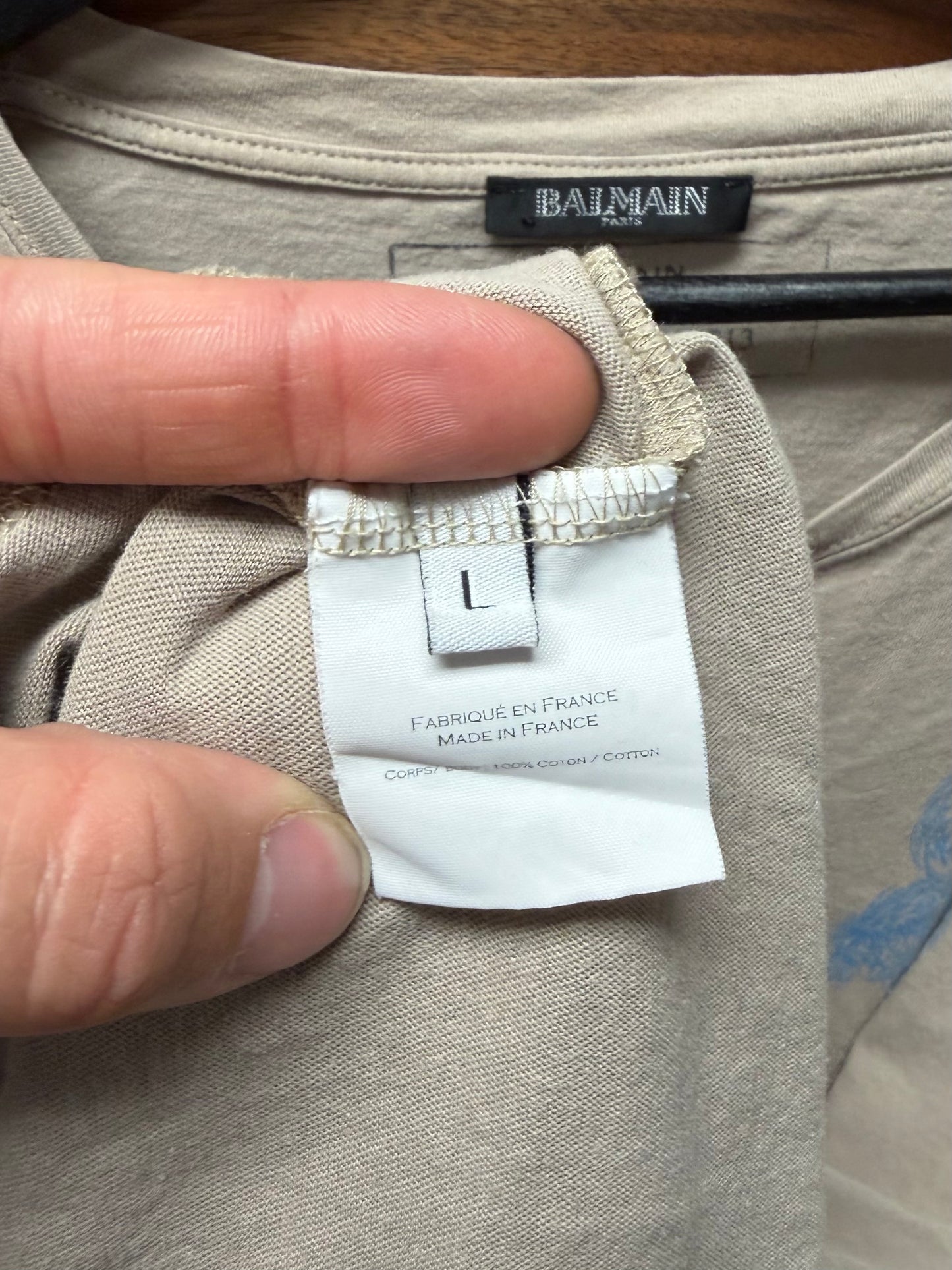 SS2012 Balmain ‘Lion Crest’ Light Cotton Chest Logo T-Shirt