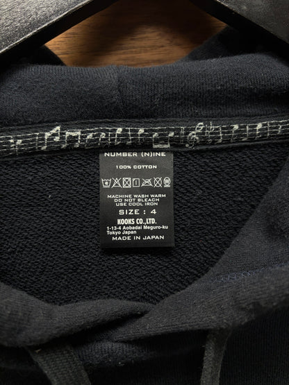 Number Nine ‘School of Visual Comedy’ Black Skull Logo Hoodie