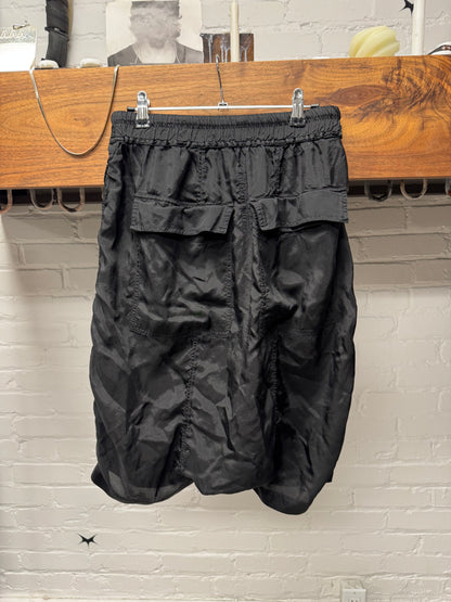 SS2024 Rick Owens ‘Lido’ Black Drop Crotch Shorts