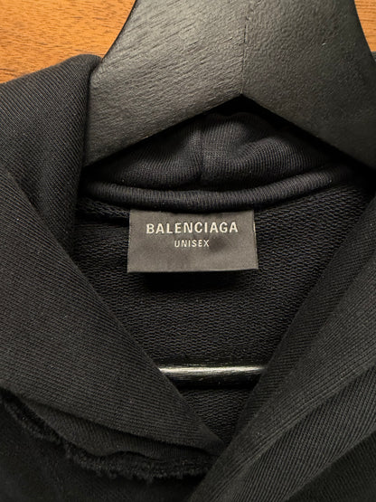 AW2023 Balenciaga ‘Paris’ Hooded Black Hybrid Denim/Hoodie