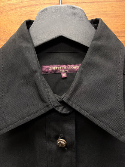 Vintage 90s Chrome Hearts x United Arrows Custom Order Leather Cross Patch Button Up Shirt