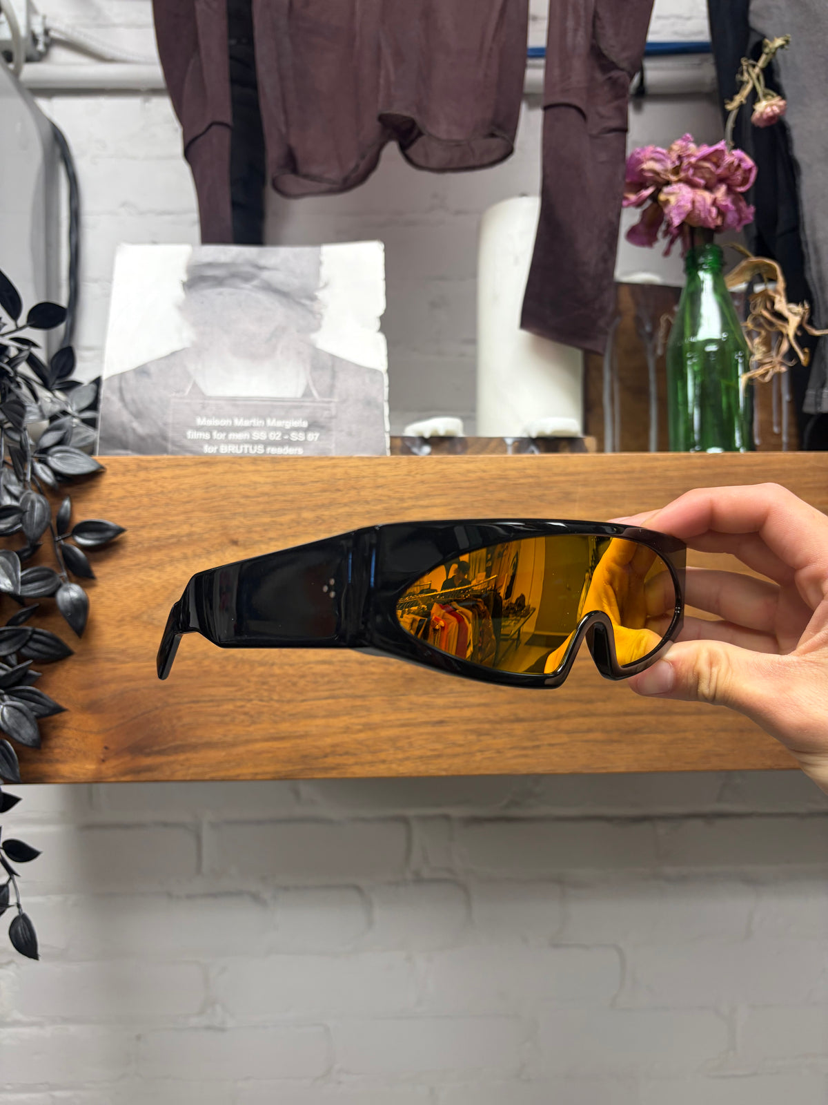 Rick Owens ‘Gene’ Black Sunglasses with Thermal Tinted Lenses