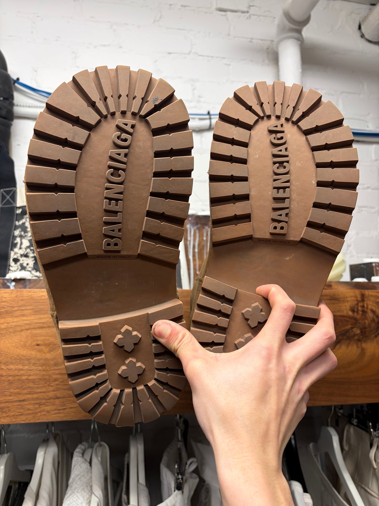 Balenciaga ‘Alaska’ Brown Suede/Shearling Mid Top Boots