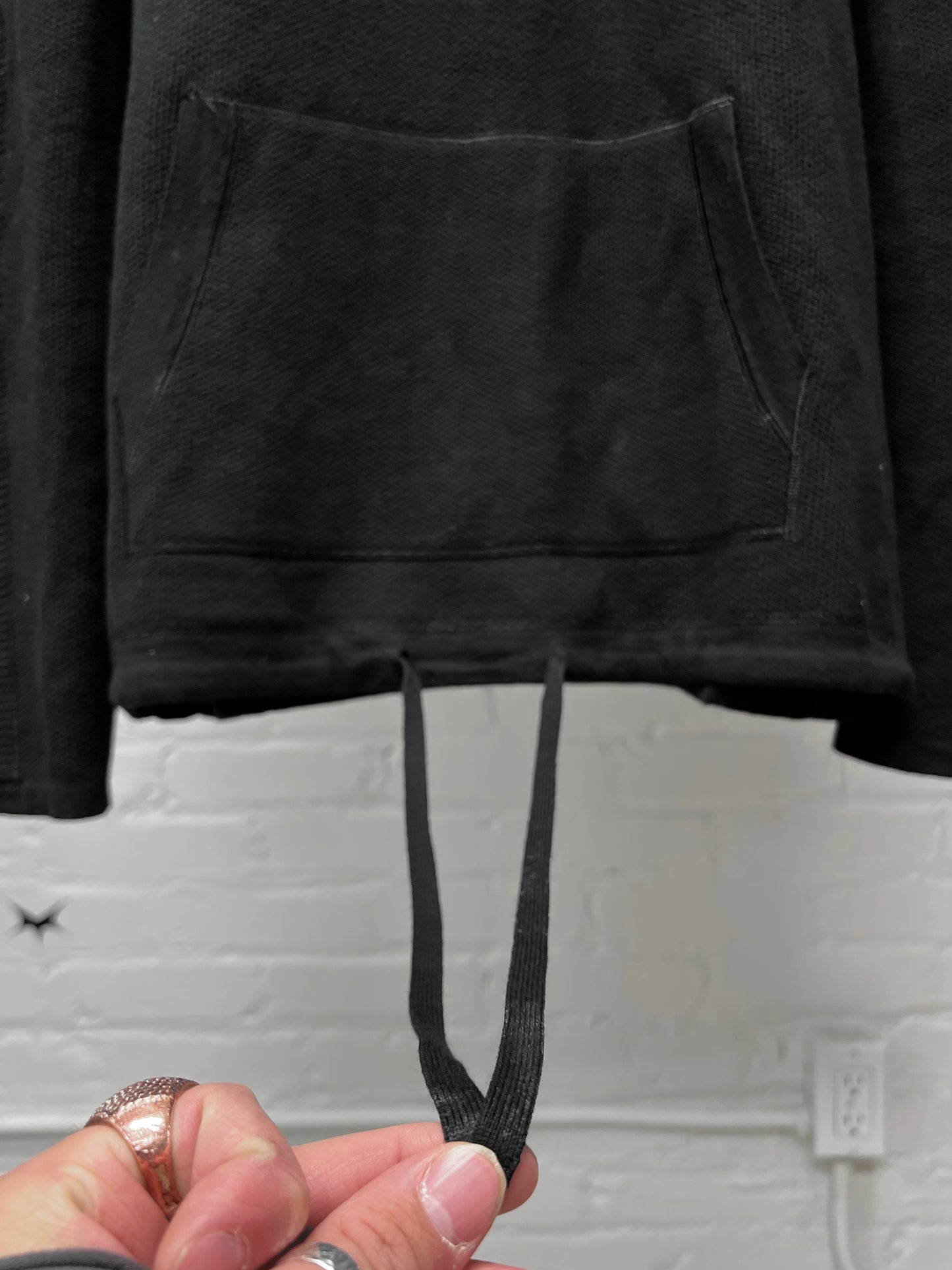 Helmut Lang Black Thermal ‘Bondage’ Hoodie