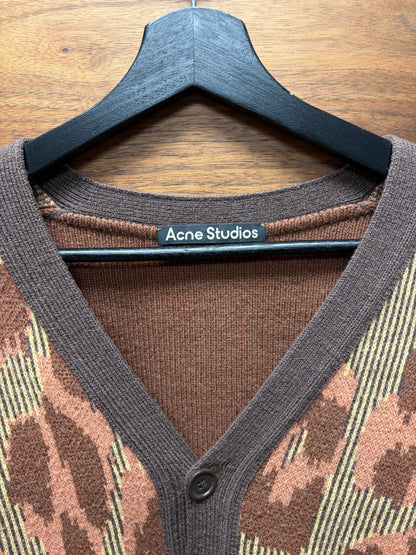 Acne Studios ‘Kallard’ Leopard Jacquard Knit Wool Cardigan