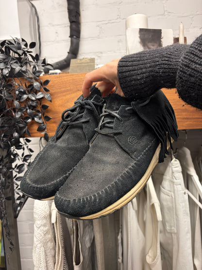 Visvim F.B.T. Black Fringe Low Top Sneakers
