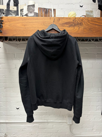 Rick Owens ‘Jason’ Black Cotton Drawstring Zip-Up Hoodie