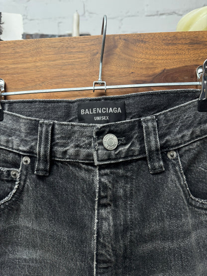 AW2022 Balenciaga ‘Lost Tapes’ Washed Grey Flared Leg Denim