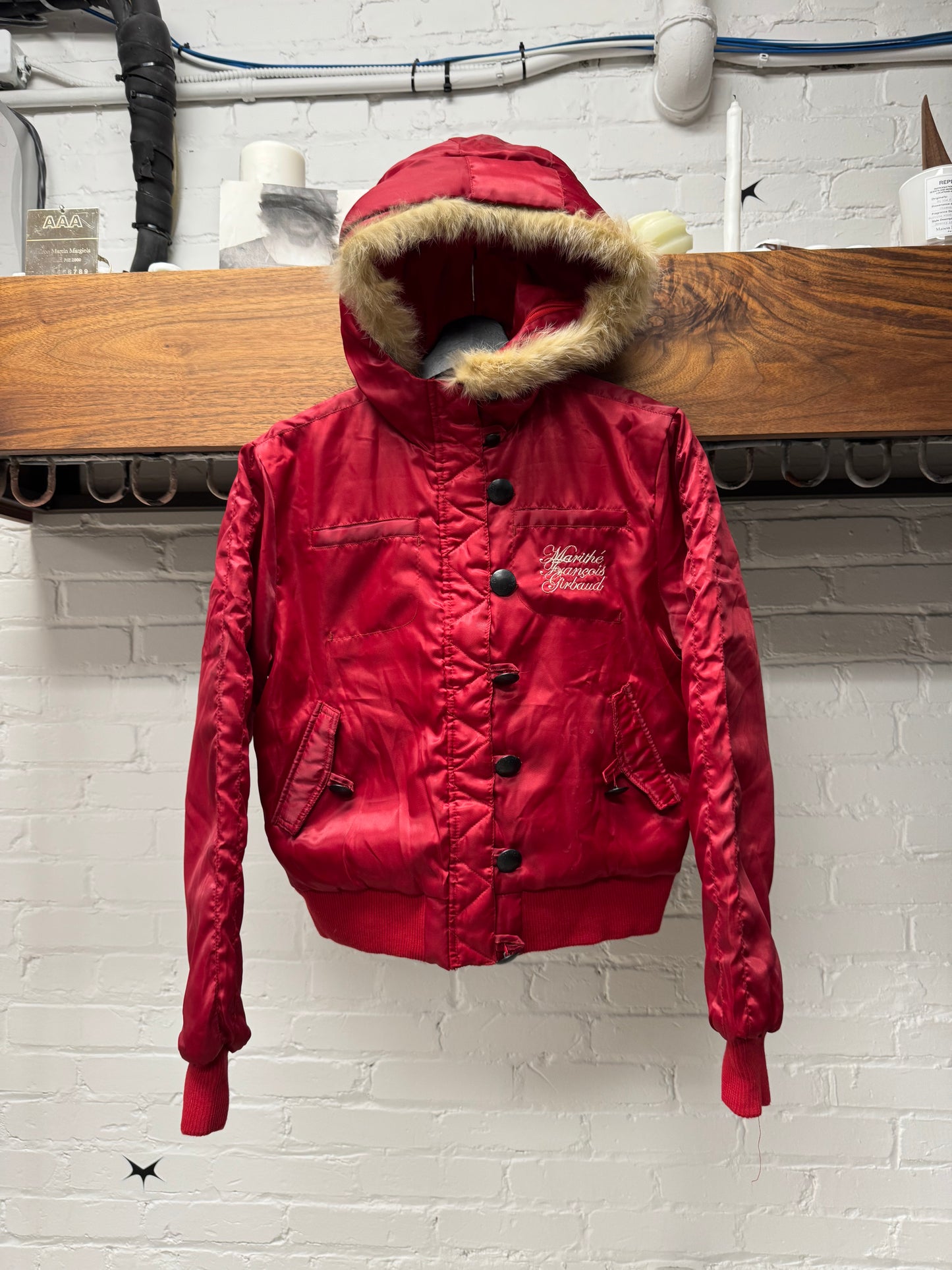 2000s Marithe Francois Girbaud Fur Hooded Puffer Jacket