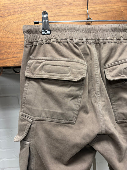 Rick Owens DRKSHDW Dust Brown Cotton Cargo Joggers