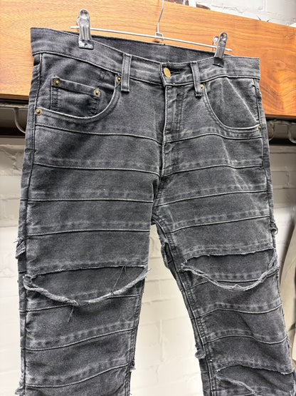 2000s Hysteric Glamour ‘Hagi’ Distressed Black Flared Leg Denim