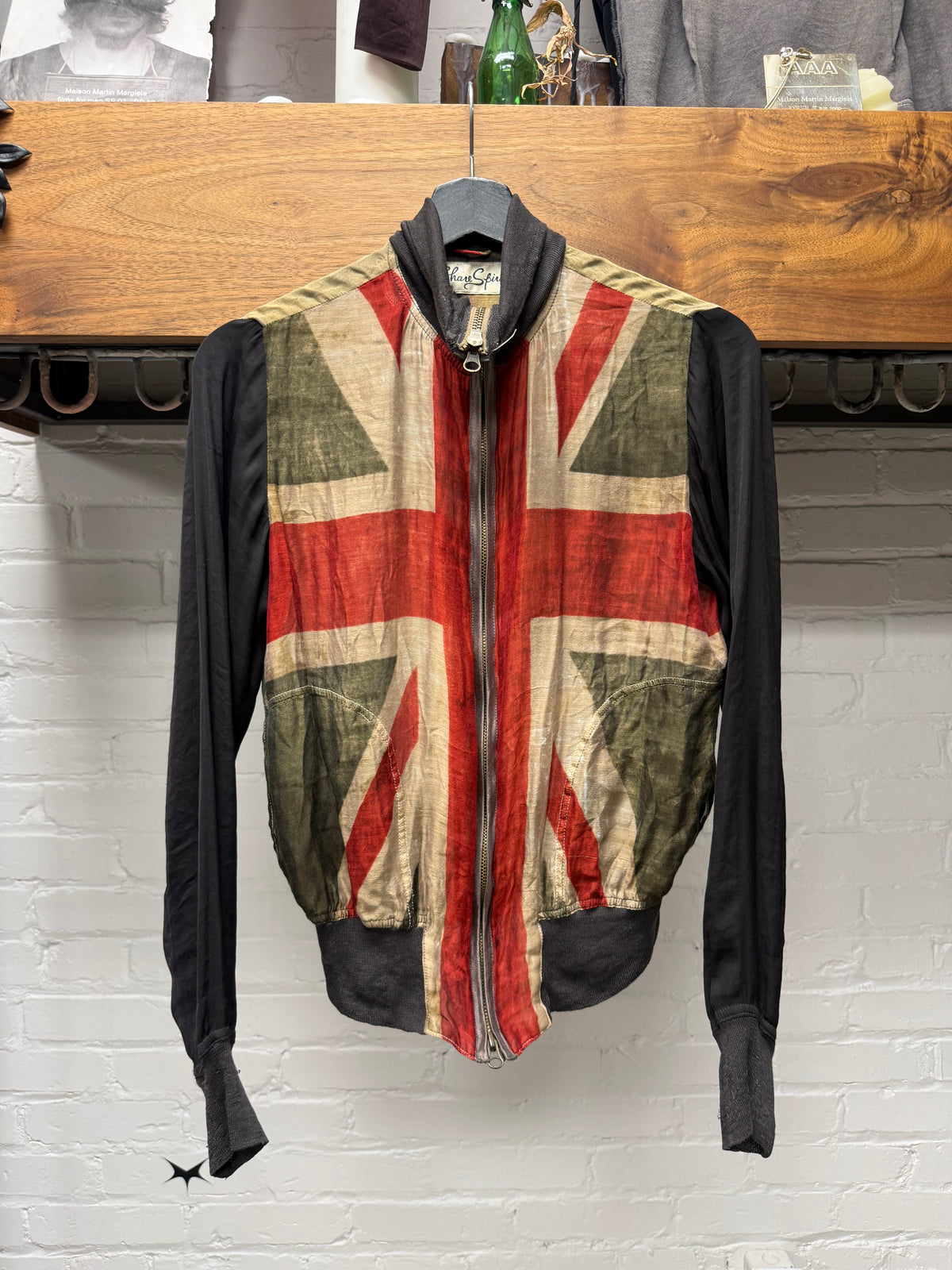 Share Spirit ‘Union Jack’ Silk Blend Mesh Zip-Up Jacket