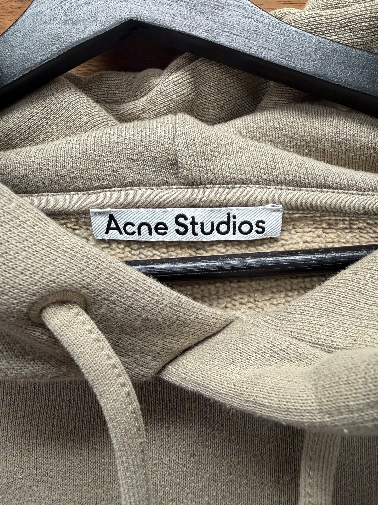 Acne Studios ‘Patch Logo’ Cropped Brown Terry Cotton Hoodie