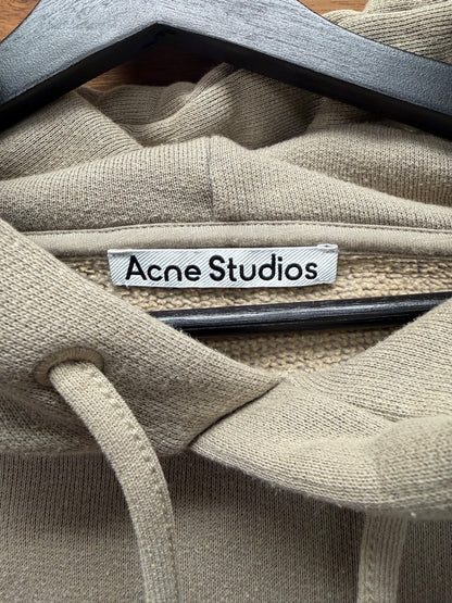 Acne Studios ‘Patch Logo’ Cropped Brown Terry Cotton Hoodie