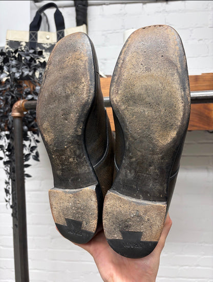Prada Faded Brown Leather ‘Natural Patina’ Combat Boots