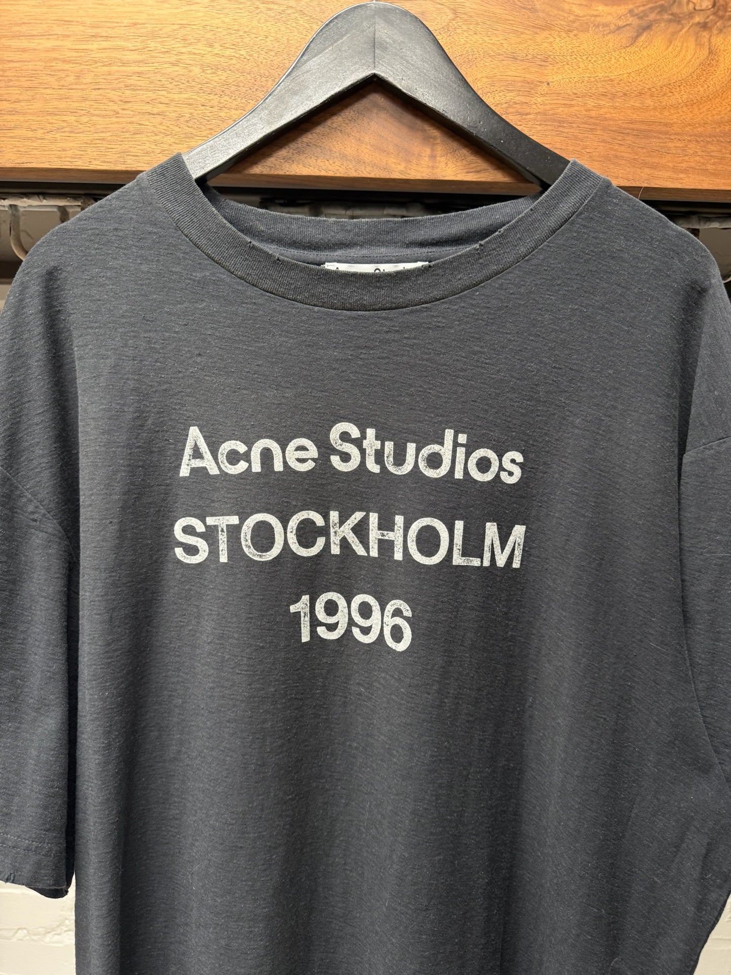 Acne Studios ‘Stockholm Logo’ Washed Black Oversized T-Shirt