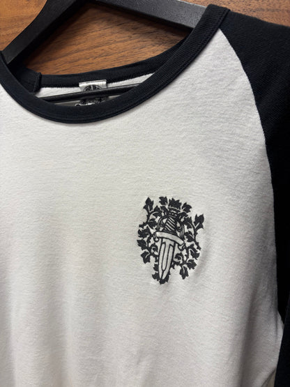 Vintage Chrome Hearts Dagger Logo Black Baseball Logo Long Sleeve Shirt