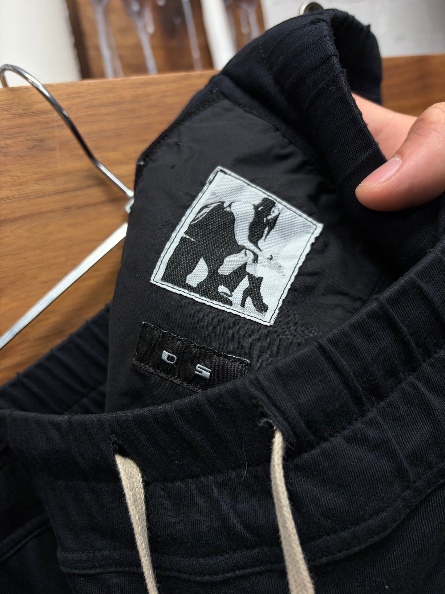 Rick Owens ‘Prisoner’ Drop Crotch Pod Black Drawstring Lounge Pants