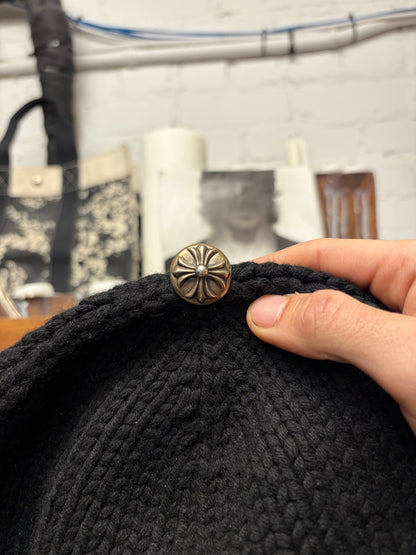 Chrome Hearts Leather Cross Patch Black Cashmere Beanie