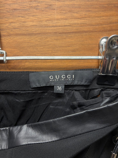 SS2010 Gucci by Frida Giannini Crystal Harness Closure Black Silk Trousers