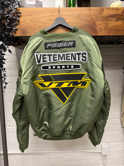 AW2021 Vetements x Alpha Industries ‘Racing Patch’ MA-1 Bomber Jacket
