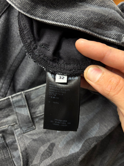 SS2021 Balenciaga Camo Heavyweight Denim Shorts