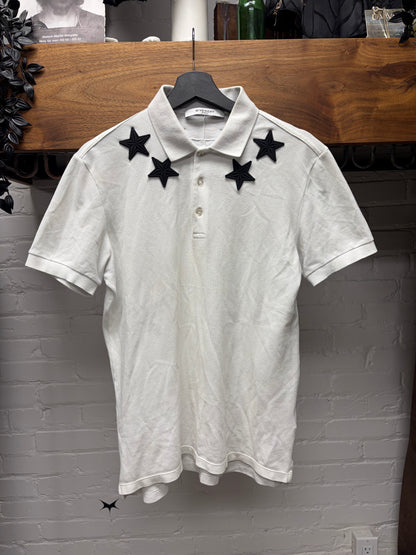 Givenchy ‘Star Patch’ White/Black Embroidered Cotton Polo
