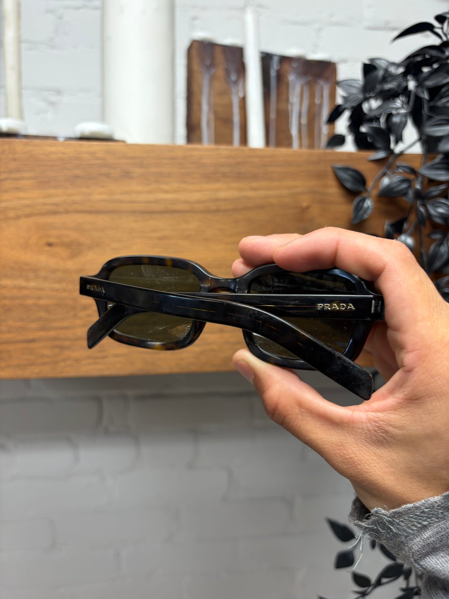 Prada Square Shape Tortoiseshell Sunglasses