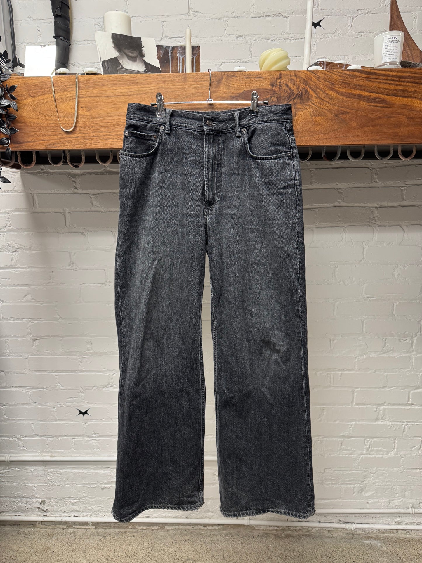 AW2022 Acne Studios ‘Washed Black’ Flared Leg Denim