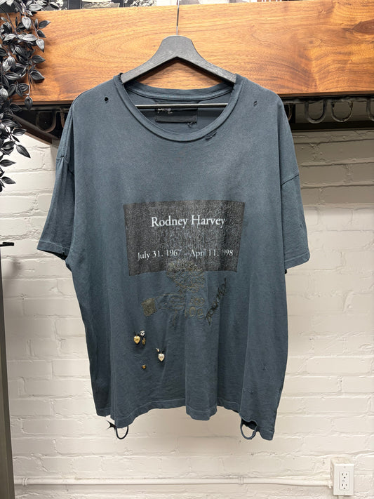 Paly ‘Rodney Harvey’ Memorial Distressed Black Graphic T-Shirt