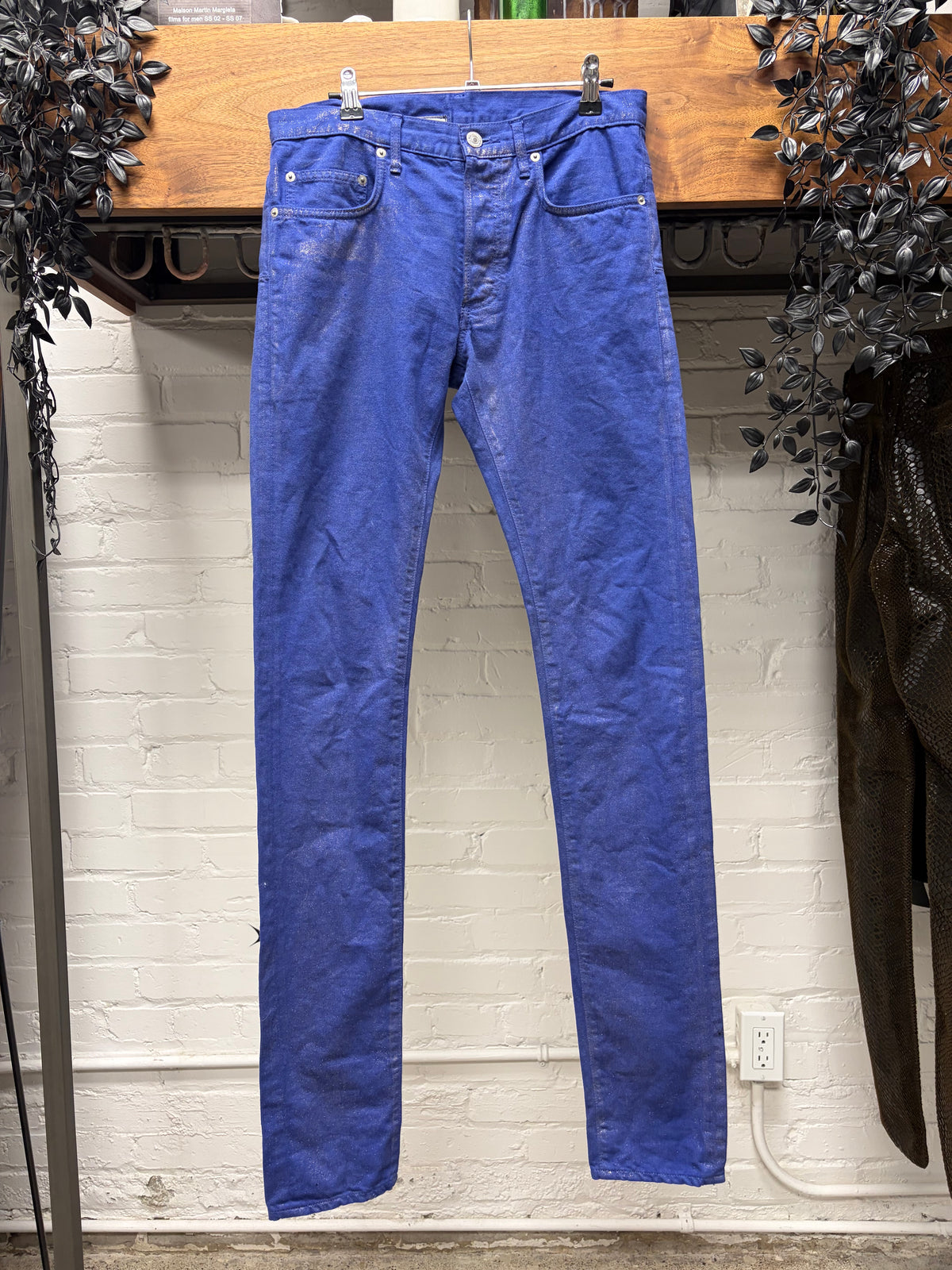 SS2009 Dior Homme ‘Planisphère’ Blue/Gold ‘Unaltered’ Glitter Skinny Jeans