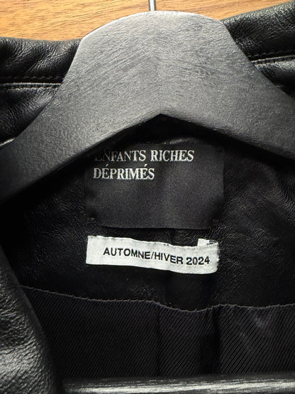 AW2024 Enfants Riches Deprimes ‘Midnight Oil’ Black Leather Jacket