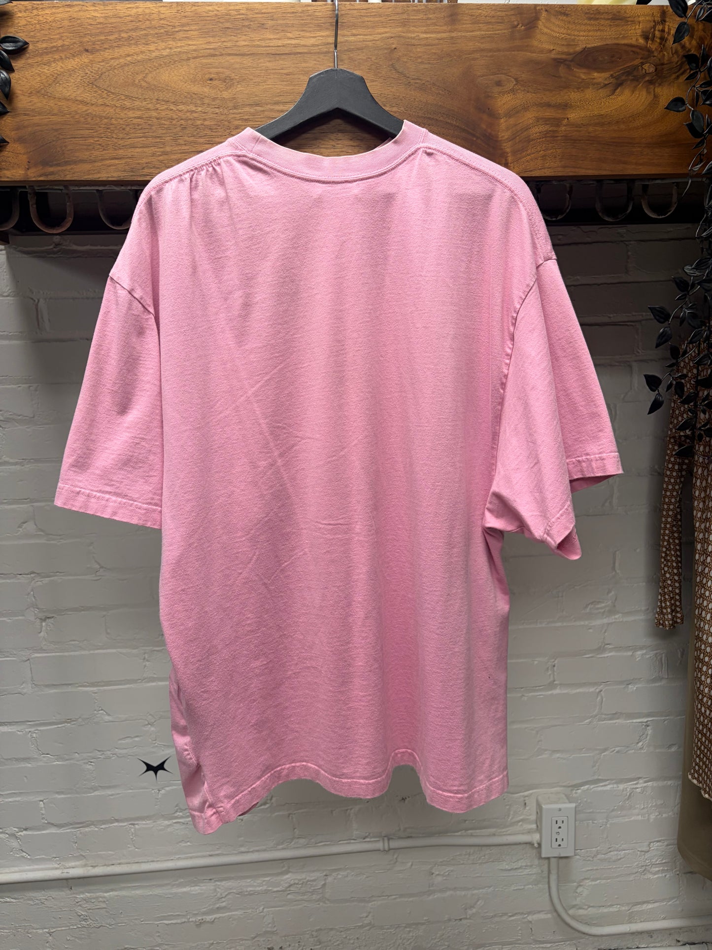 2021 Balenciaga ‘Bébé’ Pink Rhinestone Oversized T-Shirt