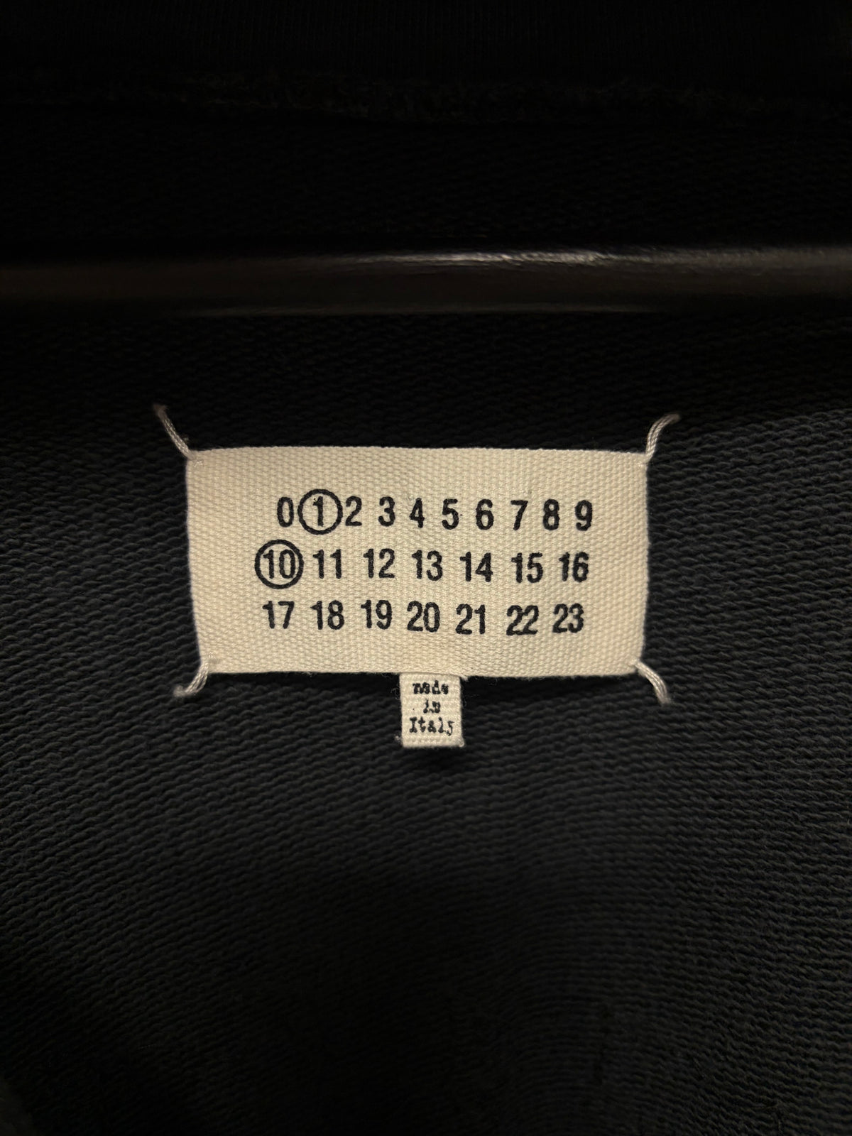 2024 Maison Margiela ‘Numbers Logo’ Embroidered Black Zip-Up Hoodie