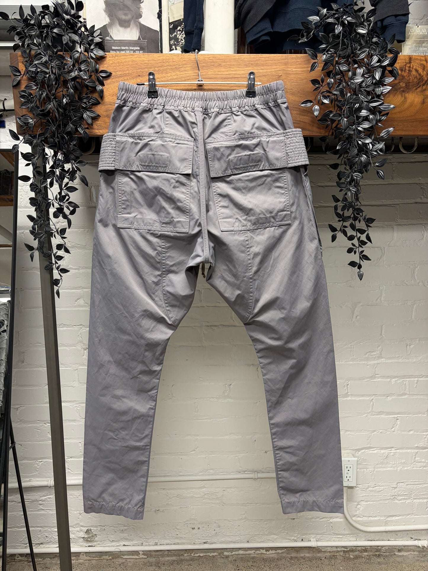 2018 Rick Owens ‘Creatch’ Blu/Grey Drawstring Cargo Pants