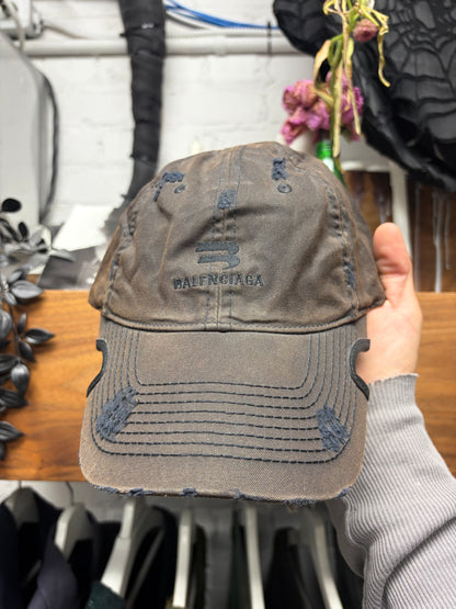 Balenciaga Intentionally Sun Faded ‘Sporty B Logo’ Distressed Baseball Cap