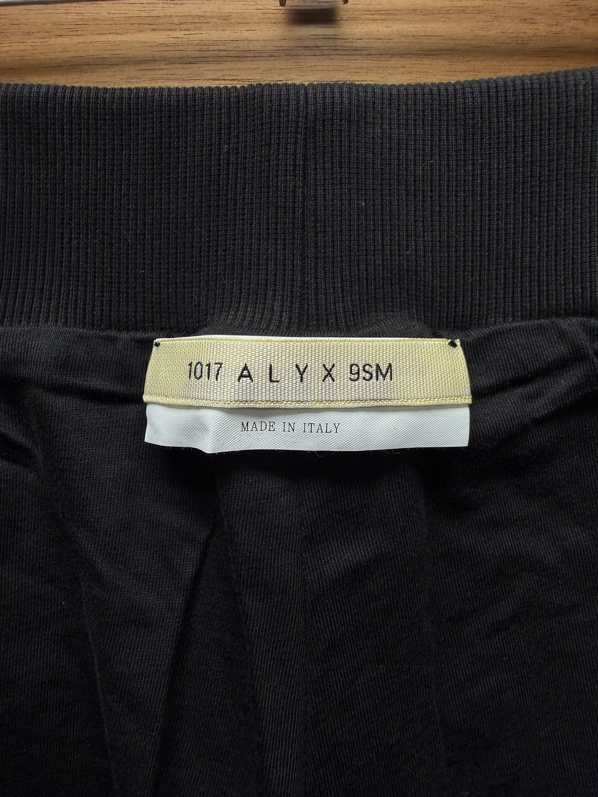 1017 Alyx 9SM Black Distressed Cotton ‘Snap Off’ Sweatpants