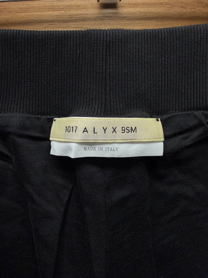 1017 Alyx 9SM Black Distressed Cotton ‘Snap Off’ Sweatpants