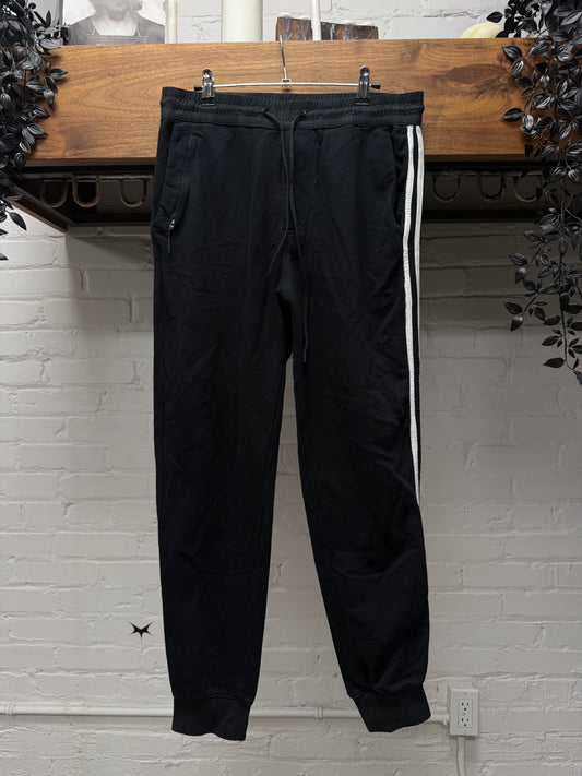 Y-3 by Yohji Yamamoto ‘3-Stripes’ Asymmetric Black Sweatpants