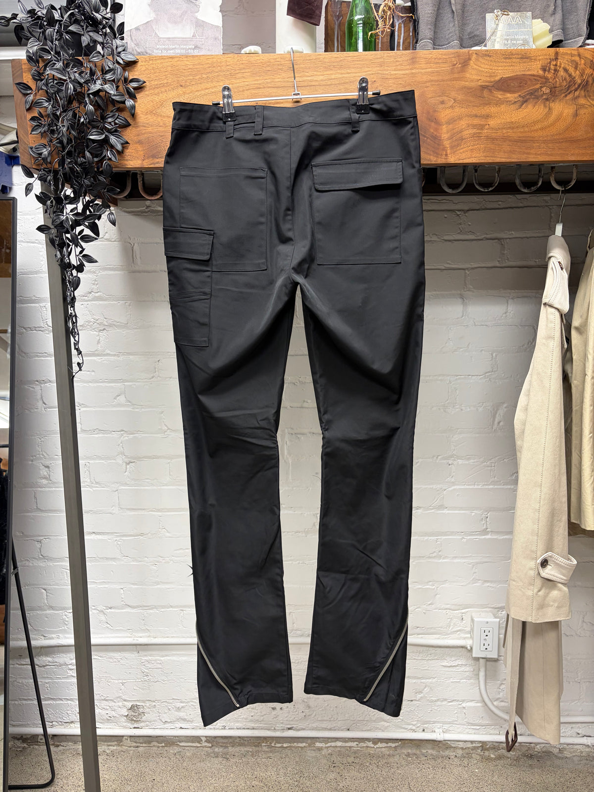 Heliot Emil Black ‘Furtive’ Spiral Zip Cargo Pants