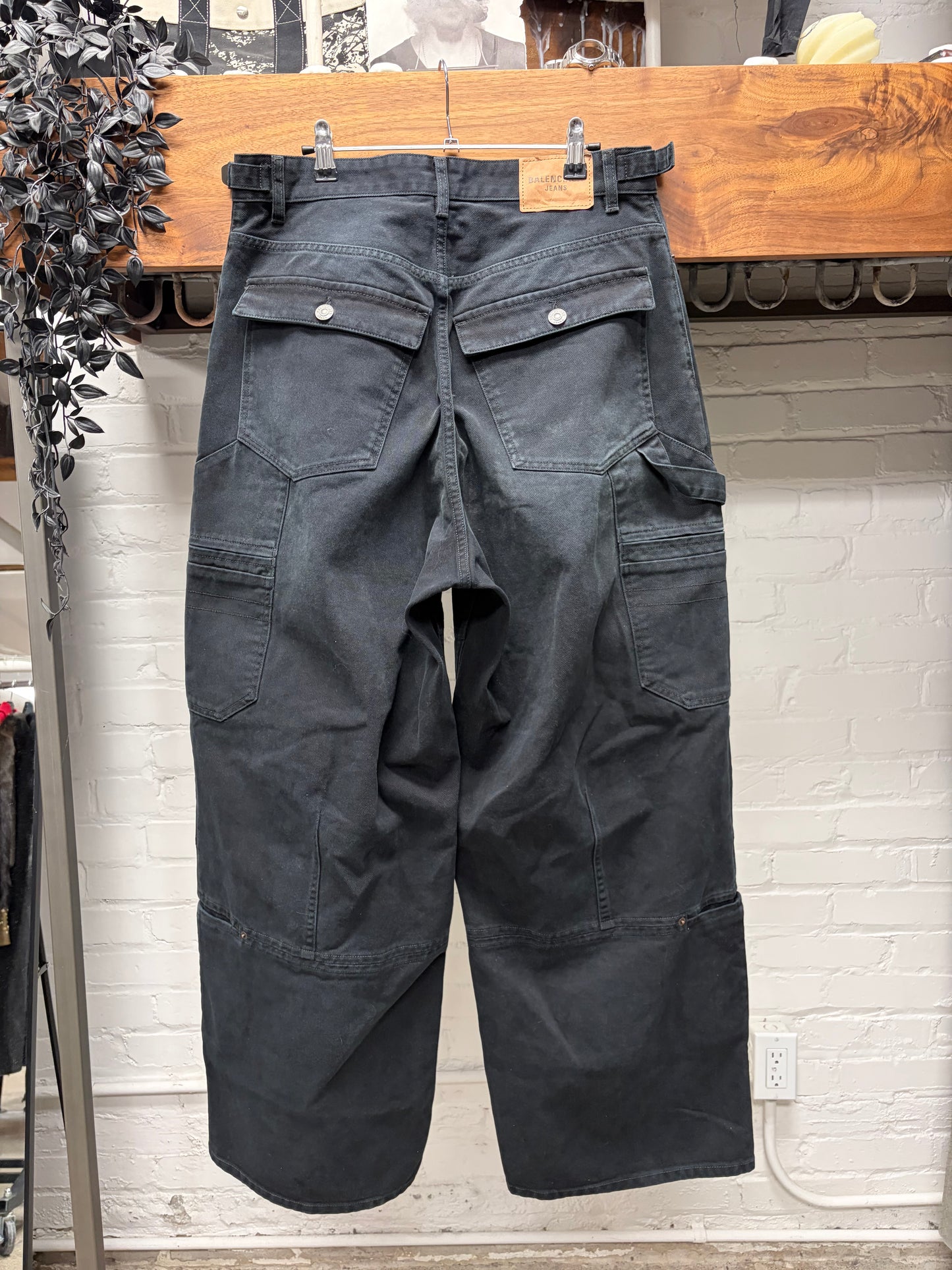 AW2024 Balenciaga ‘Heavyweight Carpenter’ Overwashed Blue Wide Leg Denim