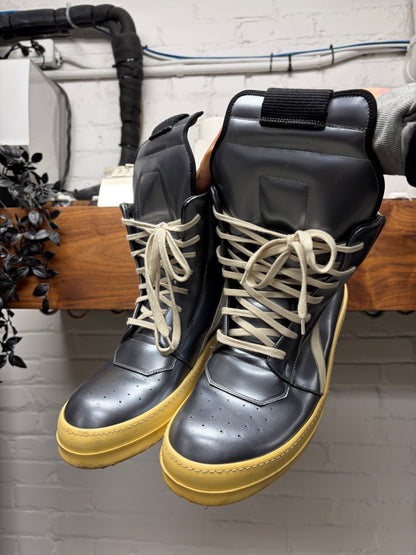 SS2015 Rick Owens ‘Faun’ Silver/Milk Leather High Top Sneakers