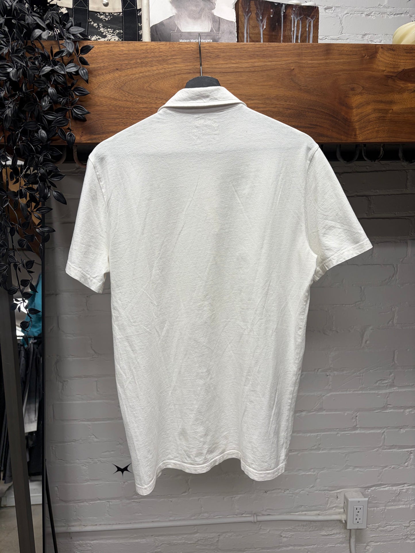 Chrome Hearts ‘Dagger/Vine’ Logo White Polo with Rhodium Hardware