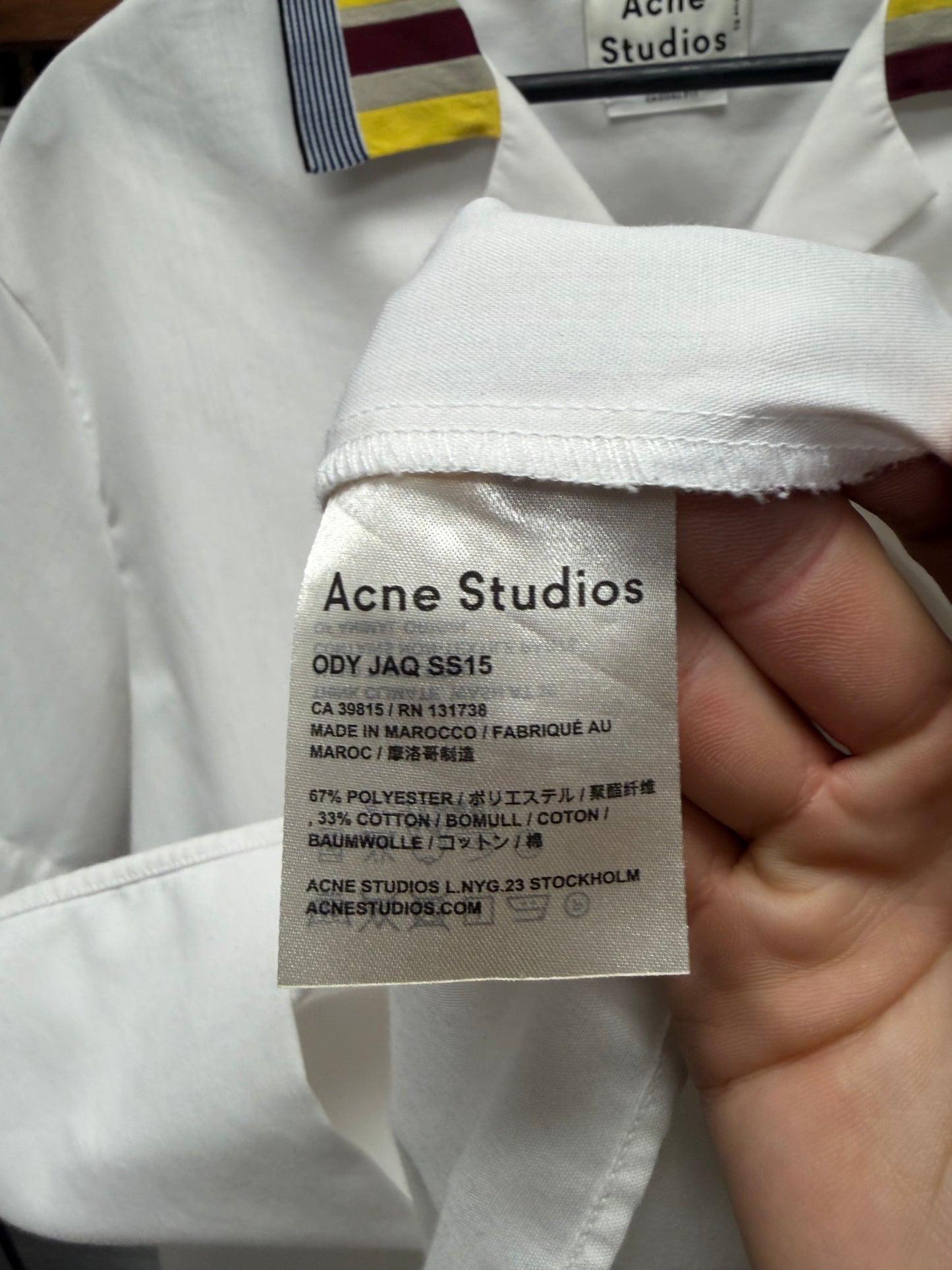 SS2015 Acne Studios Striped Collar ‘Ody’ Bowling Shirt
