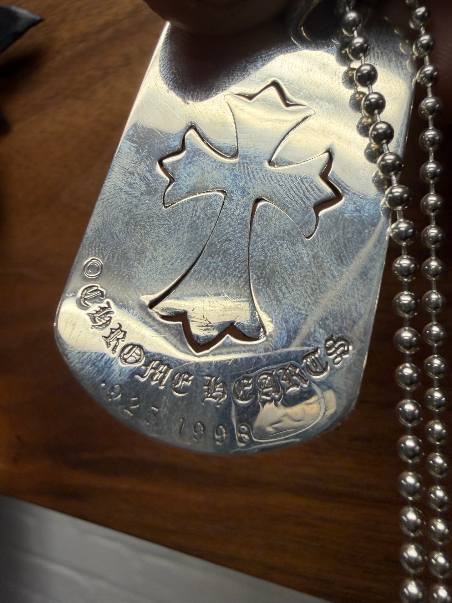 Chrome Hearts ‘Tiny CH Cross’ .925 Silver Dog tag