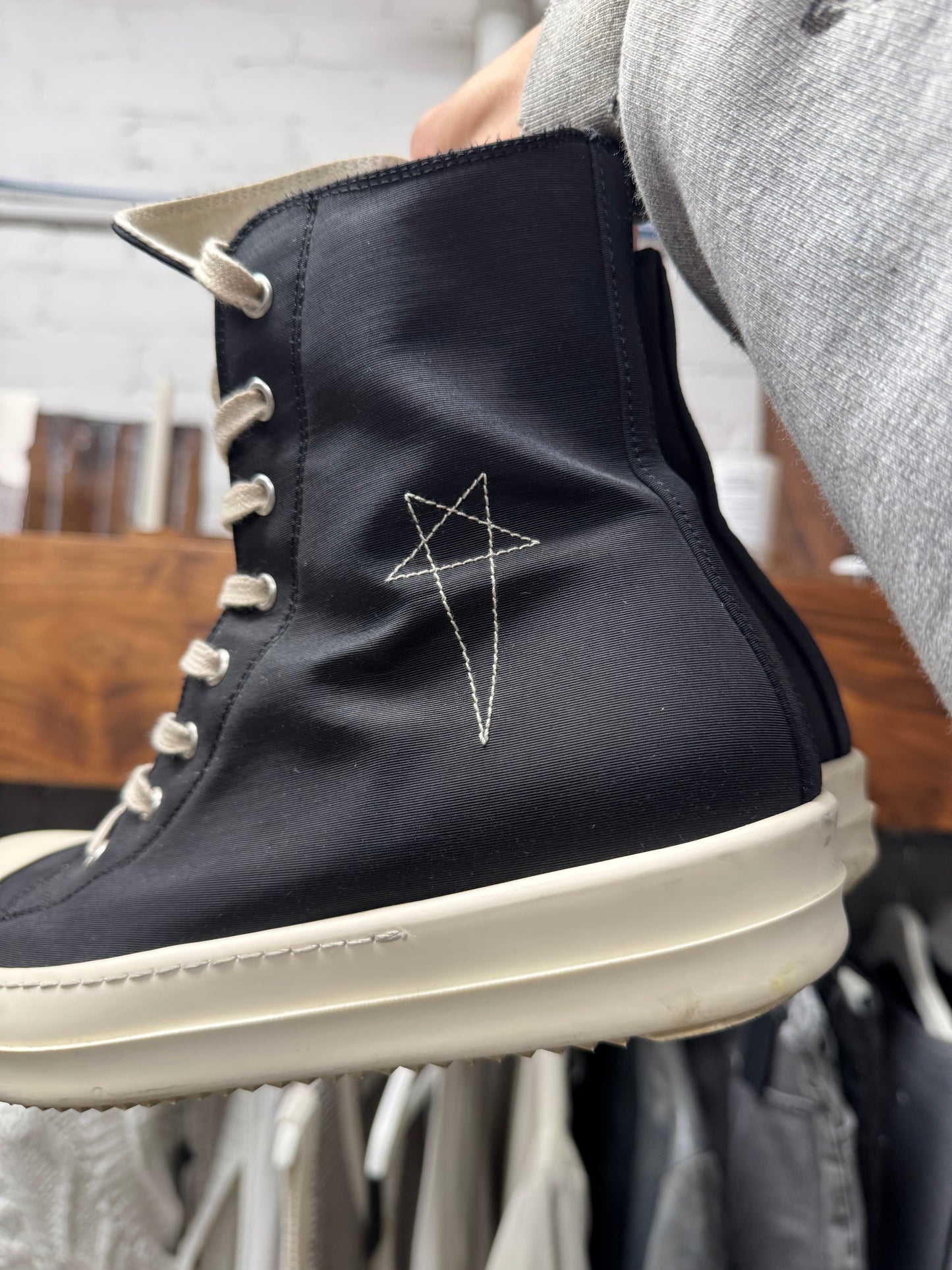 Rick Owens DRKSHDW Black Canvas ‘Pentagram’ Ramones