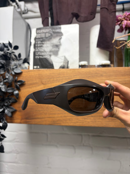 Bottega Veneta ‘BV1086S’ Brown Geometric Wrap Sunglasses
